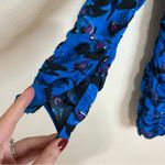 ZARA blue floral ruched long sleeve mini dress NEW XS Photo 5