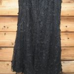 Mac Duggal 20889 Womens Black Sheer Applique Bustier Gown with Feather Straps Photo 11