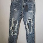 One Teaspoon Jeans Distressed Denim Awesome Baggies Blue Blossom High Waist Photo 0