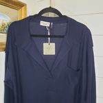 Dress Forum  NWT Navy Knitted Polo Dress With Collared Neckline Wool Blend Midi S Photo 6