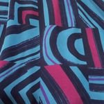 Everly Blue & Fuchsia Graphic Block Print Roll Up Sleeve Pull On Mini Dress Photo 12