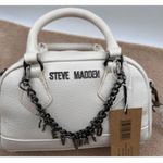 Steve Madden White Mini Barrel Satchel Bag With Chain Accent & Adjustable Strap Photo 6