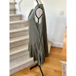 LJC Designs Olive Green Frayed Hem Linen Tulip Skirt Shift Dress Size 6 Photo 4