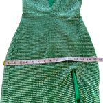 H:ours REVOLVE Mahlia Maxi Dress in Green Sequined Deep V-Neck Slit Party XS Photo 12