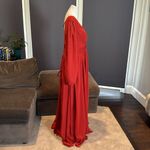 Long Sleeve Chiffon Rust Color V Photo 3