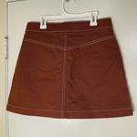 ZARA burnt orange stitching denim skirt size medium Photo 5