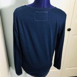 Lucky Brand  Navy Blue Long Sleeve Top Size Medium Photo 4
