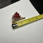 Avon Red Enamel Hearts In A Cart Gold Tone Brooch Pin Signed For Valentine’s Photo 1