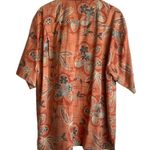 Tommy Bahama Tommy Bahamas Mens Silk Shirt L Orange Hawaiian Button Up Casual Office Travel Photo 2