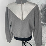 Highline large sweatshirt, women's gray and silver, half zip up‎ Silver Size 12 Photo 0