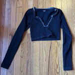 Urban Outfitters  Top Long Sleeve Crop Black Photo 0