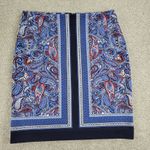 Talbots Womens Skirts 12 Green Blue Paisley Pencil Straight Stretch Lot of 2 Photo 6