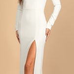 Lulus LULU’S Romantic Moments White Lace Long Sleeve Maxi Dress Photo 0