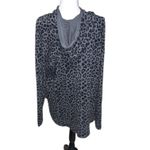 Athletic Works  XXL Gray Leopard Print Athletic Hoodie Thumb Holes Pullover Photo 4
