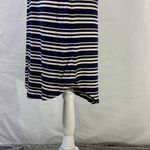 Olive & Oak Navy Blue and Cream Striped High Waisted Jersey Dress Size M… Photo 4