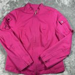 Tripp NYC Jacket Womens Medium Pink Utility Moto Cotton Stretch D Ring Punk Goth Photo 0
