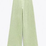 ZARA Green Plaid Pants Photo 0