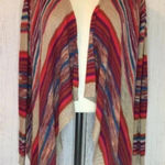 Alya striped open waterfall boho cardigan size small Photo 0