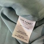 The Reset R Label Satin Top Women‎ Size XSmall Ice Blue Copper V Neck Photo 8