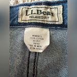 L.L.Bean Women's 14 Petite Relaxed Fit Straight Leg Pants Dark Wash Denim Jeans Photo 3
