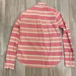 J.Crew  Pink and White Striped Popover Half Button Down Long Sleeve Shirt, Size 2 Photo 2
