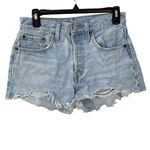 Levi's Premium 501 Original Fit High Rise Shorts Size 27 Luxor Heat Light Wash Photo 2