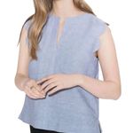 & Other Stories & Other Stories / Paris Atelier Linen Scalloped Blouse, Size 12 Photo 0