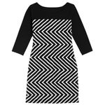 White House | Black Market  Women's Chevron Stripe Sheath Shift Dress Size Small Photo 11