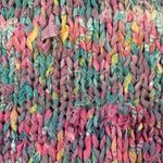 Vintage 90s Sweater Vest Woven Chunky Printed Knit Colorful Rainbow Light Pink Size M Photo 9