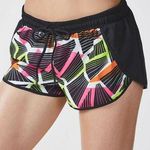 Fabletics Womens Shorts Size XS Carrie Tribal Geo Print Black Geometric Athletic Photo 0