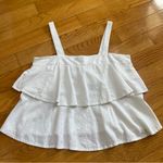 Abound  Tiered Layered Linen Blend Pullover Tank Top White Summer Sz L Photo 5