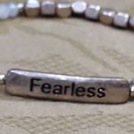 Fearless rose gold & white crystal beaded stretch bracelet Photo 1