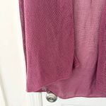 Peruvian Connection Purple Pima Cotton Open Weave Mesh Knit Minimalist Cardigan Photo 3