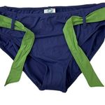 L.L.Bean NWT Crescent Beach Blue and Green Belted Bikini Bottom Size 16 Photo 1