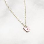 Pink Butterfly Necklace Silver Photo 1