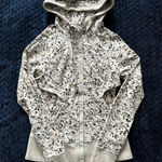 Lululemon Women's Jacket Hooded Vented Full Zipper Black Gray Peach Sz 4 Photo 0