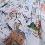 Whimsical Print Babydoll Tank Top – Pink Straps Lightweight Women's White Photo 2