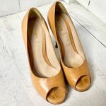 Fendi  Leather Slip On Peep Toe Stilettos Heel Pumps Shoes Tan Women's 38 / 7.5 Photo 0
