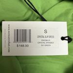 We Wore What  Size Small Green Silver Crystal Embellished Spandex Slip Midi Dress Photo 6