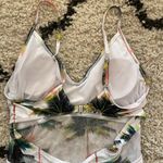 Womens Sexy V Neck Backless One Piece Coconut Palm Tree Print Swimsuit White Size XL Photo 9