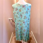 Eddie Bauer  Vtg Green‎ Floral Midi Dress 100% Rayon Size Large Photo 1