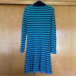 Boden Mini Collared Ribbed Knit Dress in Navy and Bright Green Size 14R New Blue Photo 6