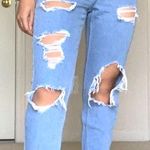 H&M Distressed High Waisted Denim Mom Jeans  Photo 0
