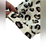 Monteau  Cold Shoulder Tie Front Animal Print Top M Photo 4