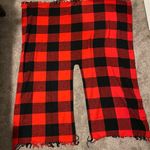 Buffalo Check Print Plaid Giant Wrap Scarf Red Photo 0