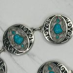 Southwestern Faux Turquoise Concho Chain Belt Small/Medium (S/M) ✨ Silver Photo 7