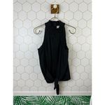 Red Haute  Poplin Black Tie Front High Neck Top - Size - Small Photo 1