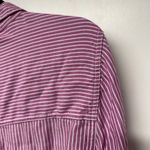 Beach Lunch Lounge Shirt Womens XL Pink White Stripe Button Up Office Casual Photo 3