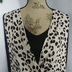 Buttons Animal Print Wrap Blouse Top Photo 1