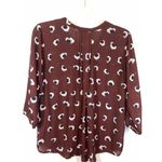 41 Hawthorn Women's Burgundy Hi Lo Pleat Split Neck Blouse Size Large NWOT Purple Photo 6